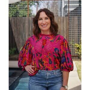 NWT $190 Farm Rio XS Sweet Forest Pink Blouse